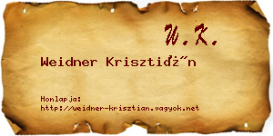 Weidner Krisztián névjegykártya